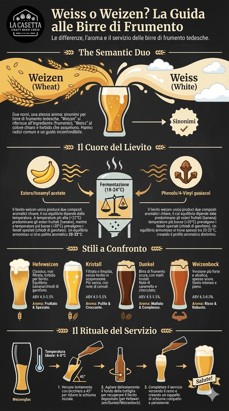 Infografica differenze Weiss vs Weizen - La Casetta Craft Beer Crew