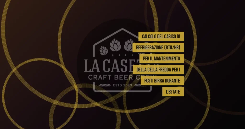 Calcolo del carico di refrigerazione (btu/hr) per il mantenimento della cella fredda per i fusti birra durante l’estate
