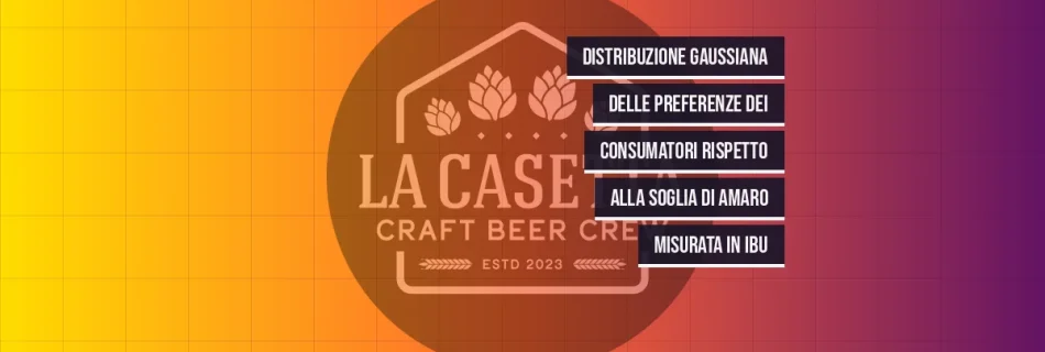 Distribuzione gaussiana delle preferenze dei consumatori rispetto alla soglia di amaro misurata in IBU
