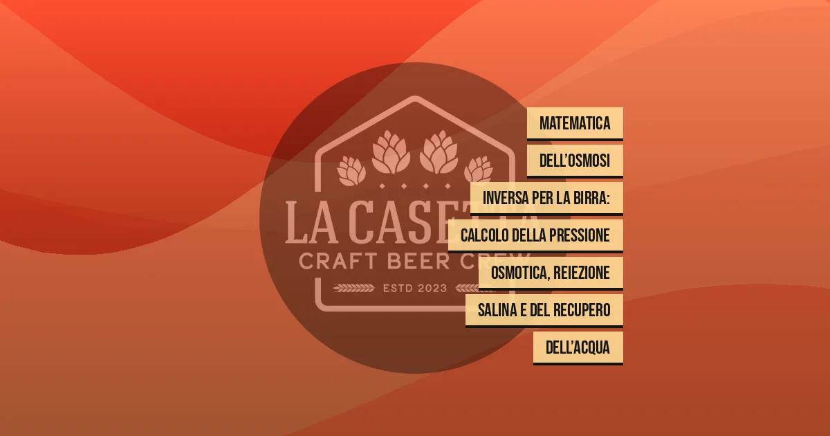 Matematica dell’osmosi inversa per la birra: calcolo della pressione osmotica, reiezione salina e del recupero dell’acqua
