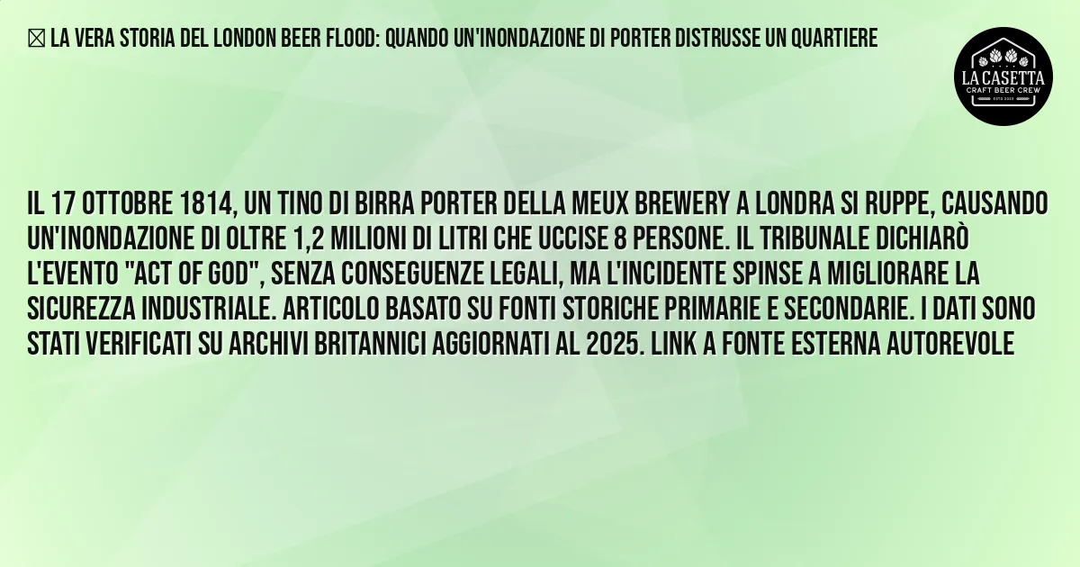 Sintesi TL;DR: La Vera Storia Del London Beer Flood: Quando Un'Inondazione Di Porter Distrusse Un Quartiere Sintesi TL;DR: La Vera Storia Del London Beer Flood: Quando Un'Inondazione Di Porter Distrusse Un Quartiere