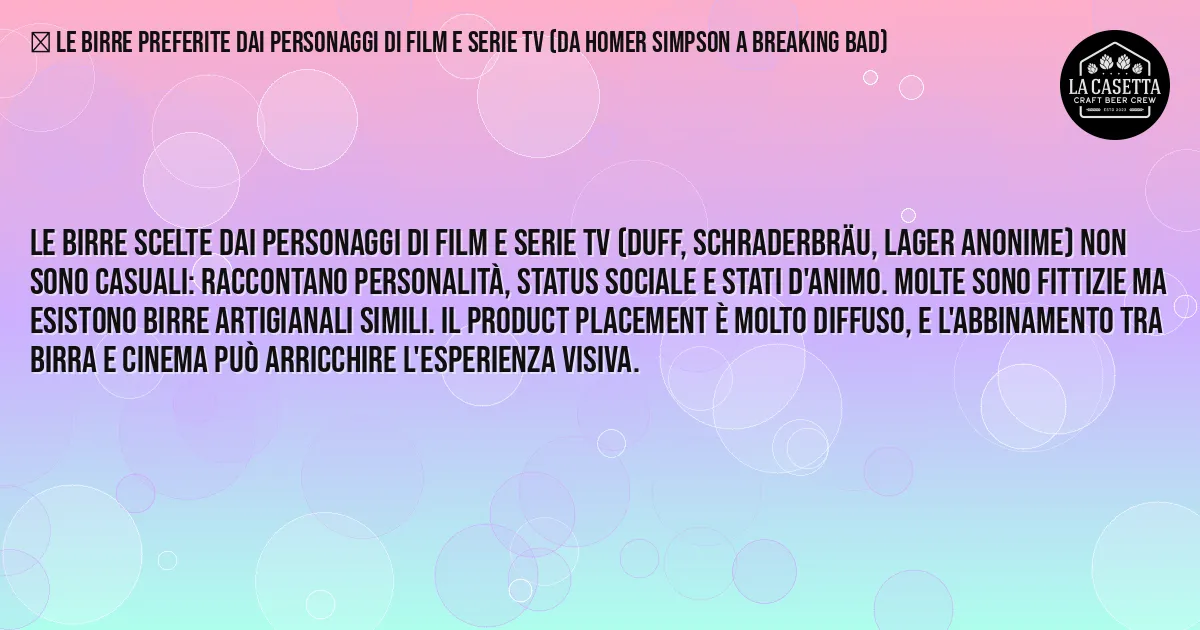 Sintesi TL;DR: Le birre preferite dai personaggi di Film e Serie TV (da Homer Simpson a Breaking Bad) Sintesi TL;DR: Le birre preferite dai personaggi di Film e Serie TV (da Homer Simpson a Breaking Bad)