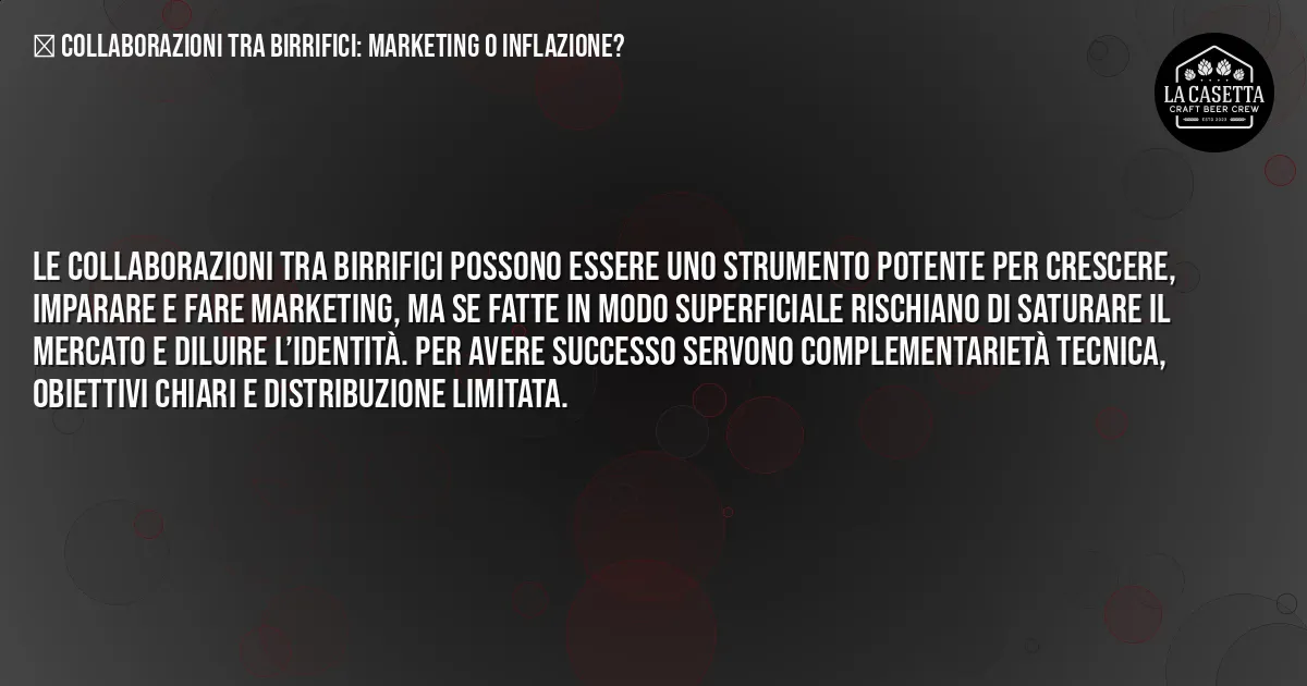 Sintesi TL;DR: Collaborazioni tra Birrifici: Marketing o Inflazione? Sintesi TL;DR: Collaborazioni tra Birrifici: Marketing o Inflazione?