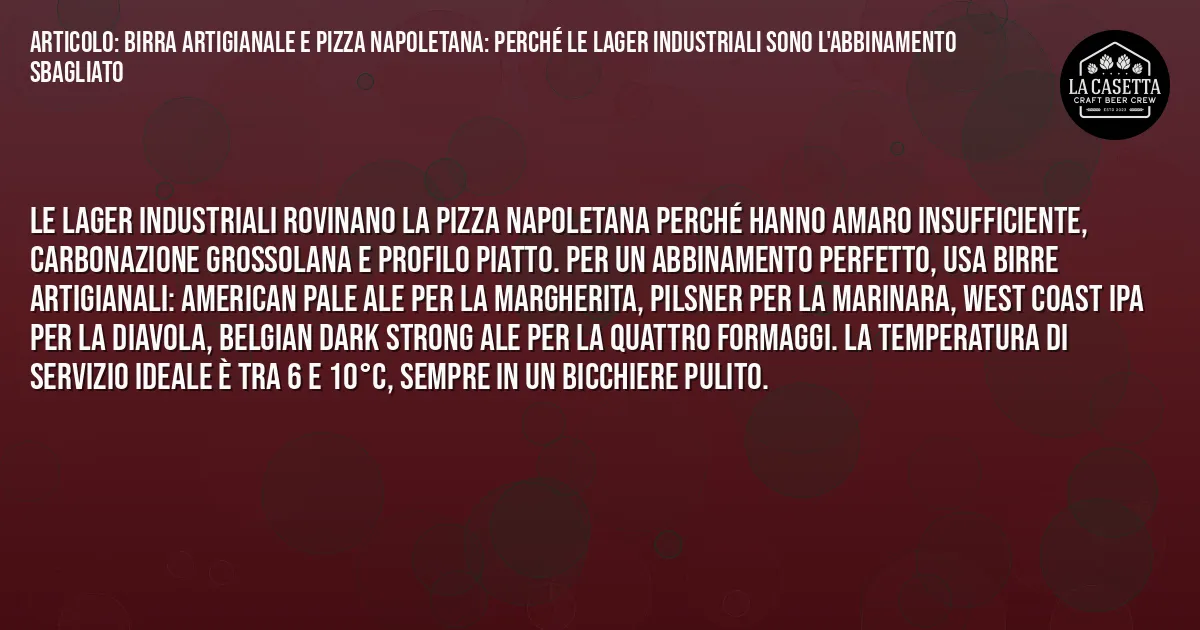 Sintesi TL;DR: Birra Artigianale E Pizza Napoletana: Perché Le Lager Industriali Sono L'abbinamento Sbagliato Sintesi TL;DR: Birra Artigianale E Pizza Napoletana: Perché Le Lager Industriali Sono L'abbinamento Sbagliato