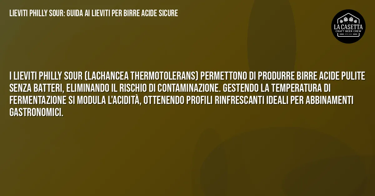 Sintesi TL;DR: Lieviti Philly Sour: Guida ai Lieviti per Birre Acide Sicure