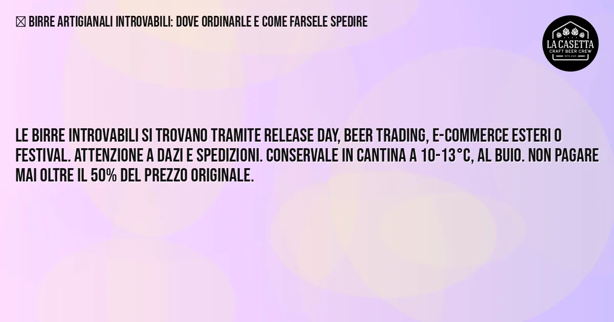 Sintesi TL;DR: Birre Artigianali Introvabili: Dove Ordinarle e Come Farsele Spedire Sintesi TL;DR: Birre Artigianali Introvabili: Dove Ordinarle e Come Farsele Spedire