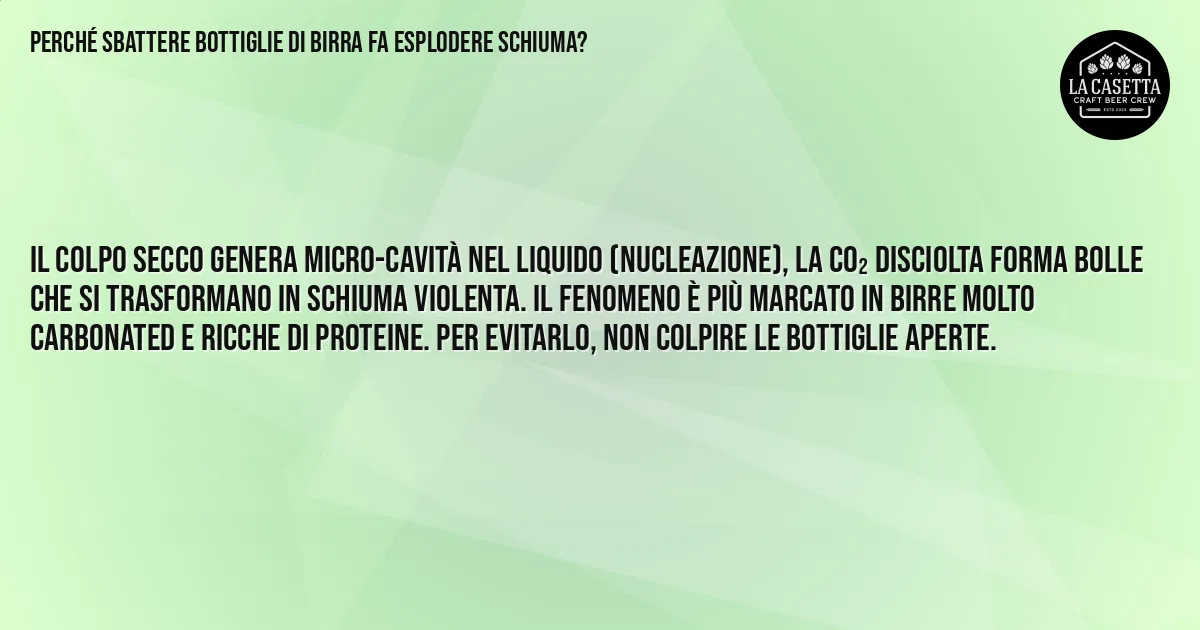 Sintesi TL;DR: Perché Sbattere Bottiglie di Birra Fa Esplodere Schiuma? Sintesi TL;DR: Perché Sbattere Bottiglie di Birra Fa Esplodere Schiuma?