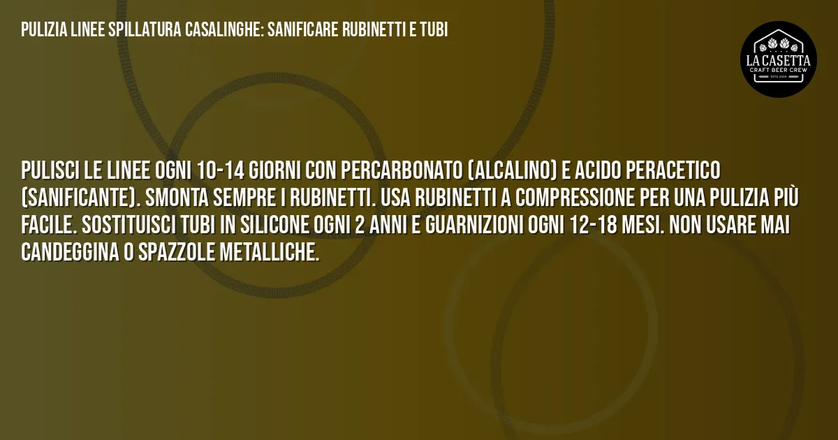 Sintesi TL;DR: Pulizia Linee Spillatura Casalinghe: Sanificare Rubinetti e Tubi