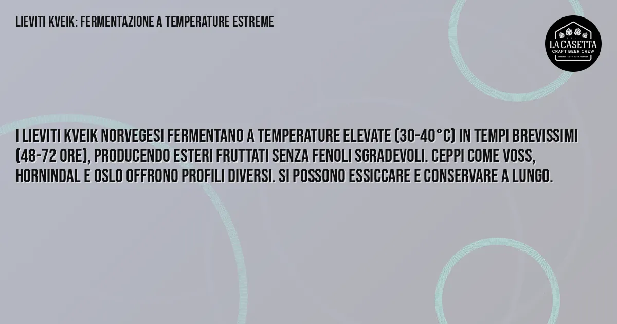 Sintesi TL;DR: Lieviti Kveik: Fermentazione a Temperature Estreme Sintesi TL;DR: Lieviti Kveik: Fermentazione a Temperature Estreme