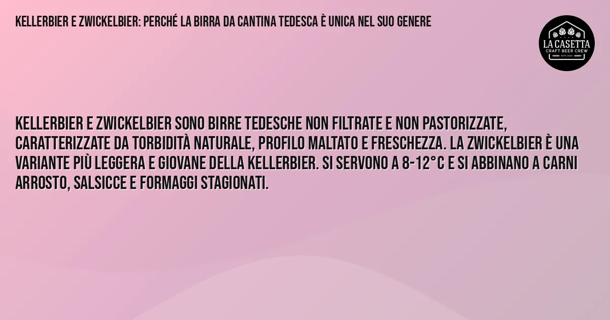 Sintesi TL;DR: Kellerbier e Zwickelbier: Perché la Birra da Cantina Tedesca è Unica nel Suo Genere Sintesi TL;DR: Kellerbier e Zwickelbier: Perché la Birra da Cantina Tedesca è Unica nel Suo Genere