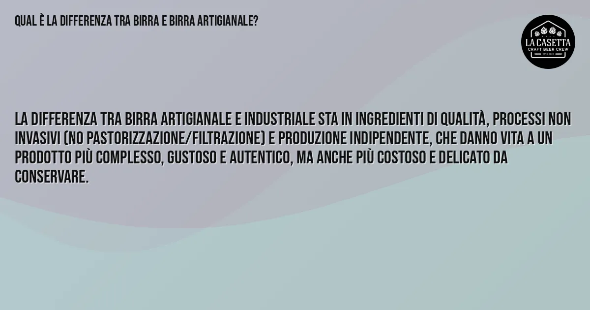 Sintesi TL;DR: Qual è la differenza tra birra e birra artigianale? Sintesi TL;DR: Qual è la differenza tra birra e birra artigianale?