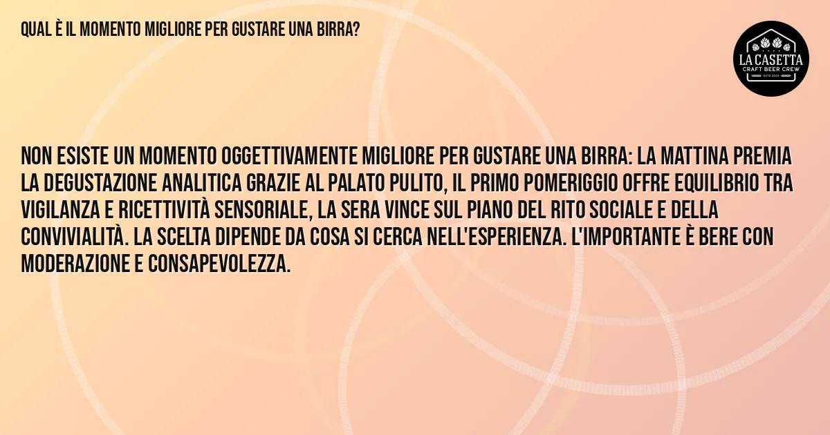 Sintesi TL;DR: Qual è il momento migliore per gustare una birra? Sintesi TL;DR: Qual è il momento migliore per gustare una birra?