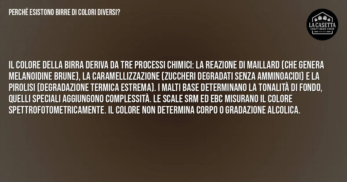 Sintesi TL;DR: Perché esistono birre di colori diversi? Sintesi TL;DR: Perché esistono birre di colori diversi?