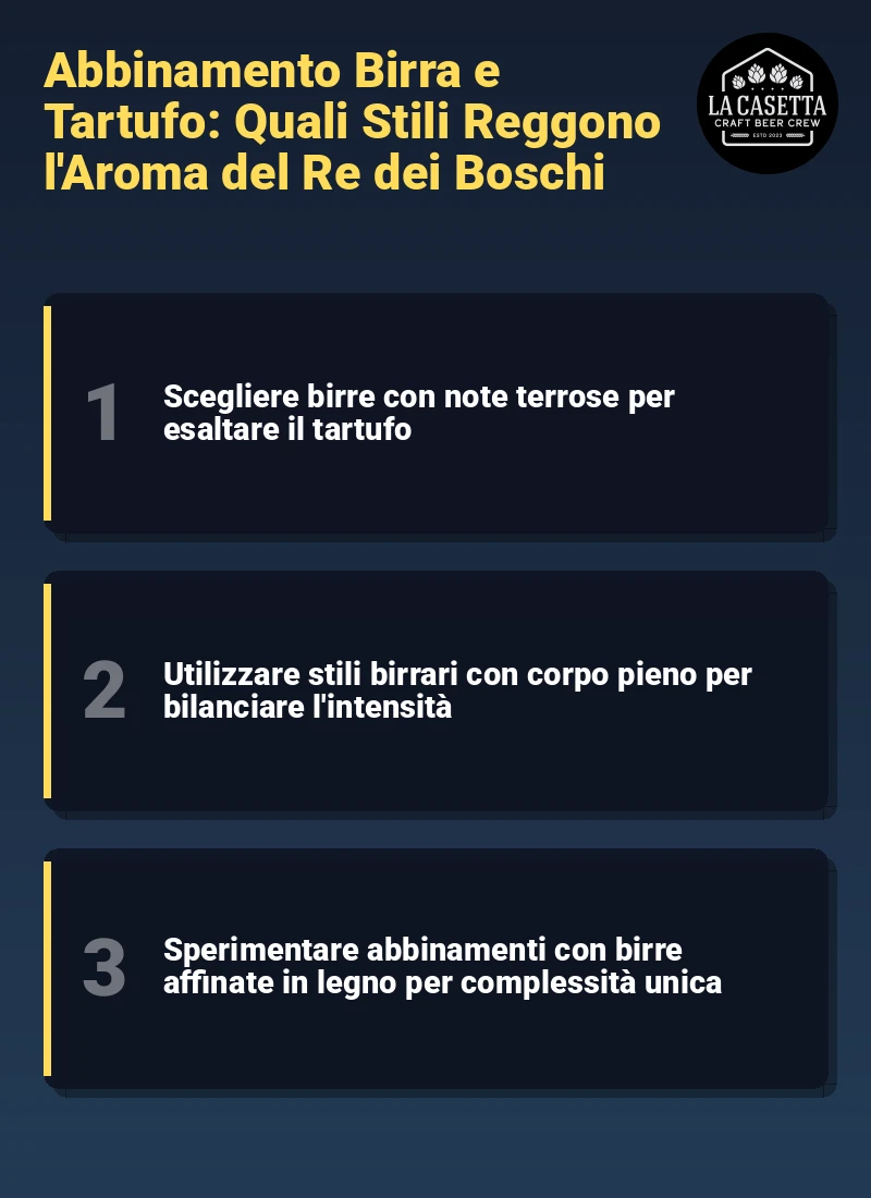 Infografica: Abbinamento Birra e Tartufo: Quali Stili Reggono l'Aroma del Re dei Boschi