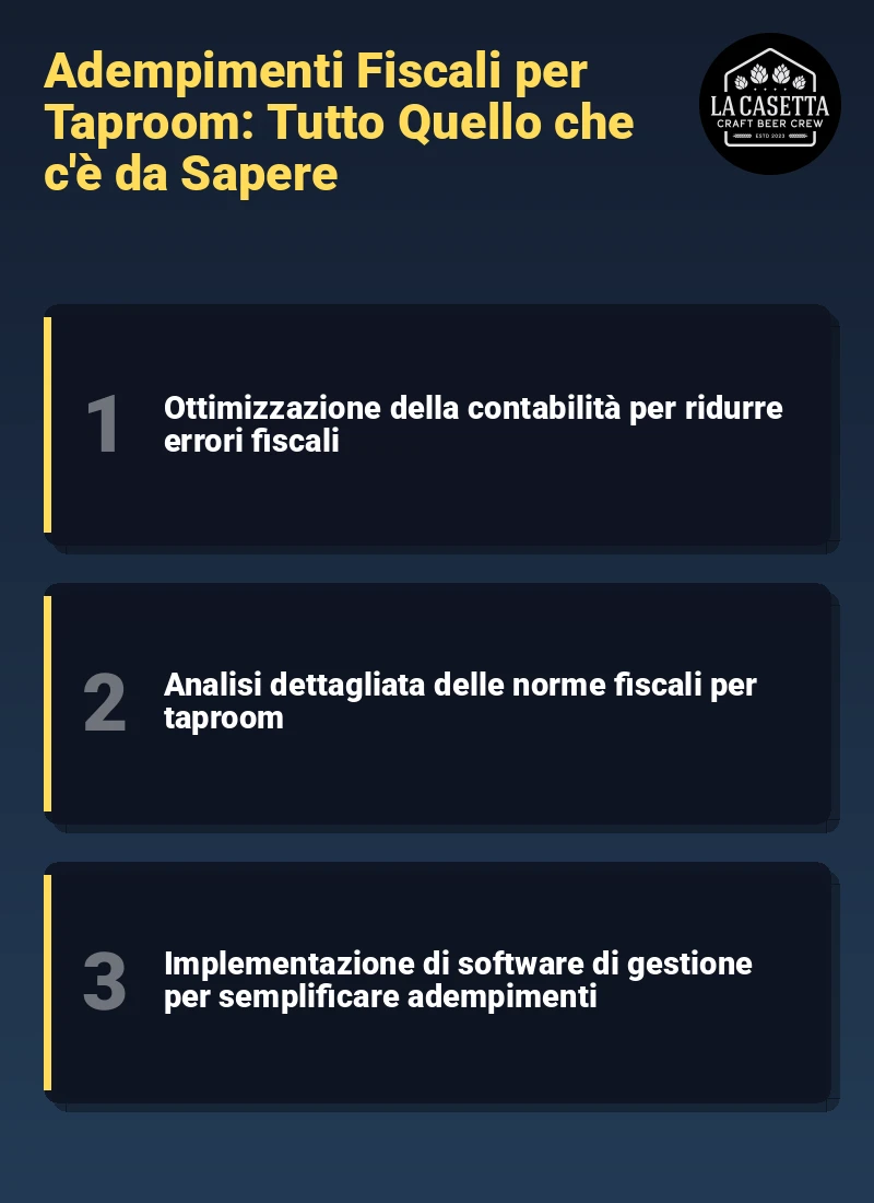 Infografica: Adempimenti Fiscali per Taproom: Tutto Quello che c'è da Sapere