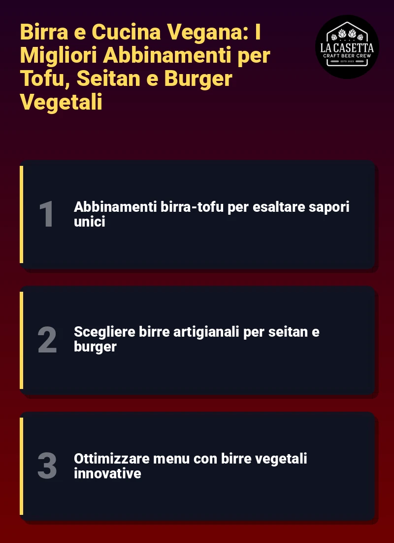Infografica: Birra e Cucina Vegana: I Migliori Abbinamenti per Tofu, Seitan e Burger Vegetali
