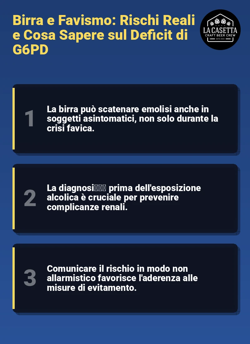 Infografica: Birra e Favismo: Rischi Reali e Cosa Sapere sul Deficit di G6PD