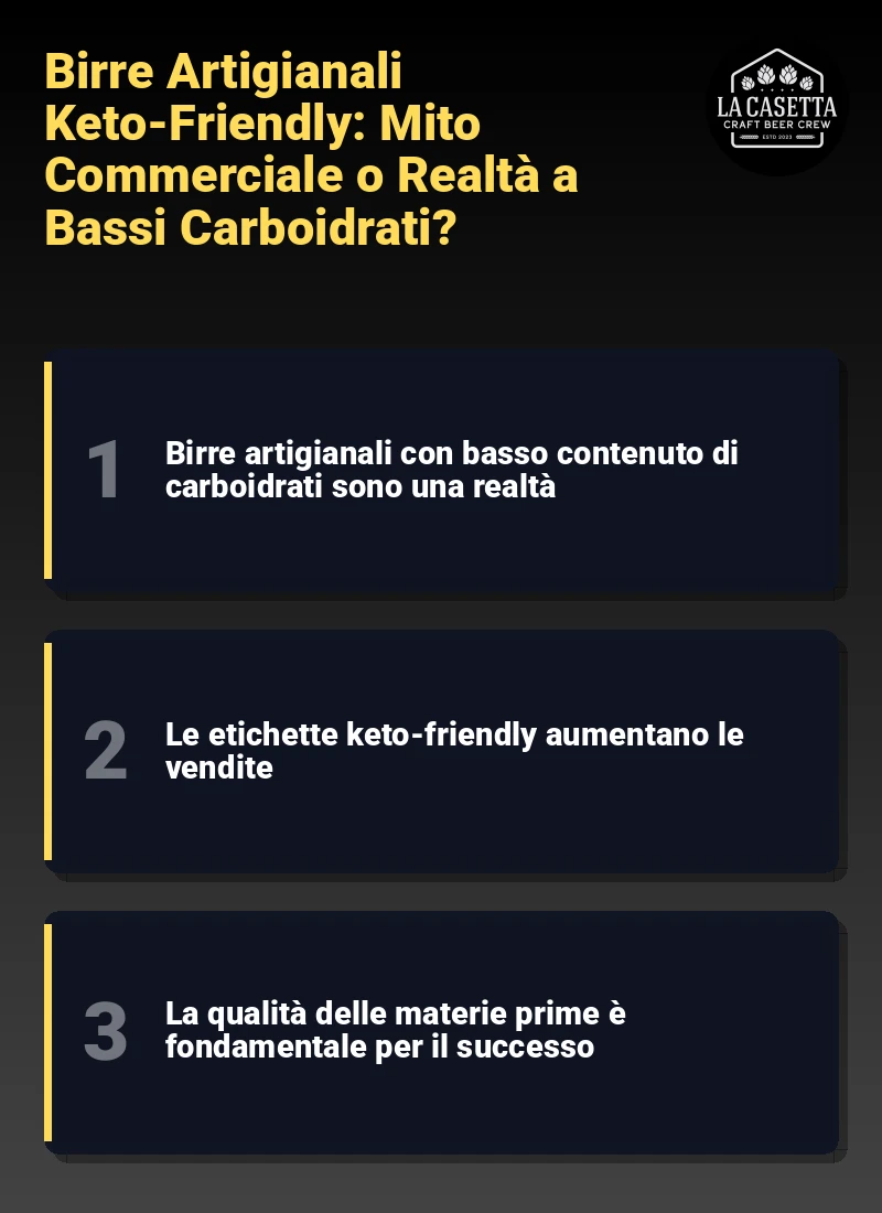 Infografica: Birre Artigianali Keto-Friendly: Mito Commerciale o Realtà a Bassi Carboidrati?