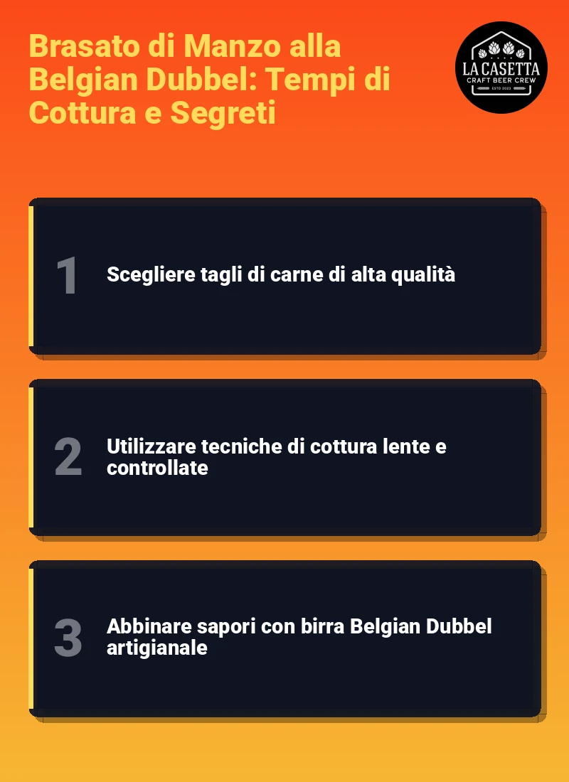 Infografica: Brasato di Manzo alla Belgian Dubbel: Tempi di Cottura e Segreti