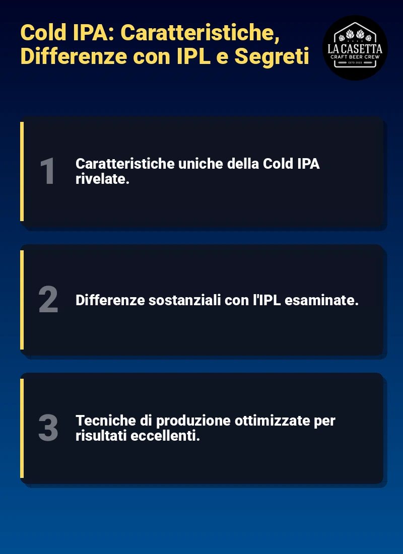Infografica: Cold IPA: Caratteristiche, Differenze con IPL e Segreti