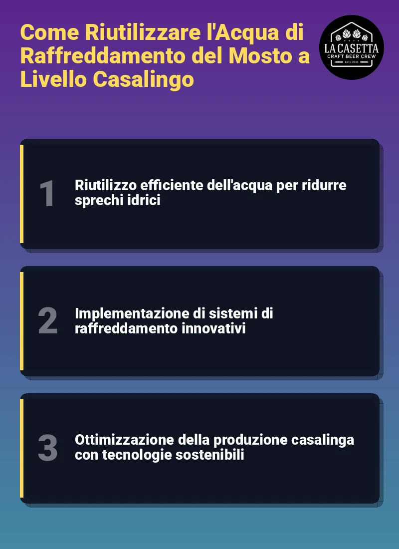Infografica: Come Riutilizzare l'Acqua di Raffreddamento del Mosto a Livello Casalingo