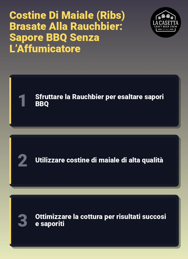 Infografica: Costine Di Maiale (Ribs) Brasate Alla Rauchbier: Sapore BBQ Senza L’Affumicatore