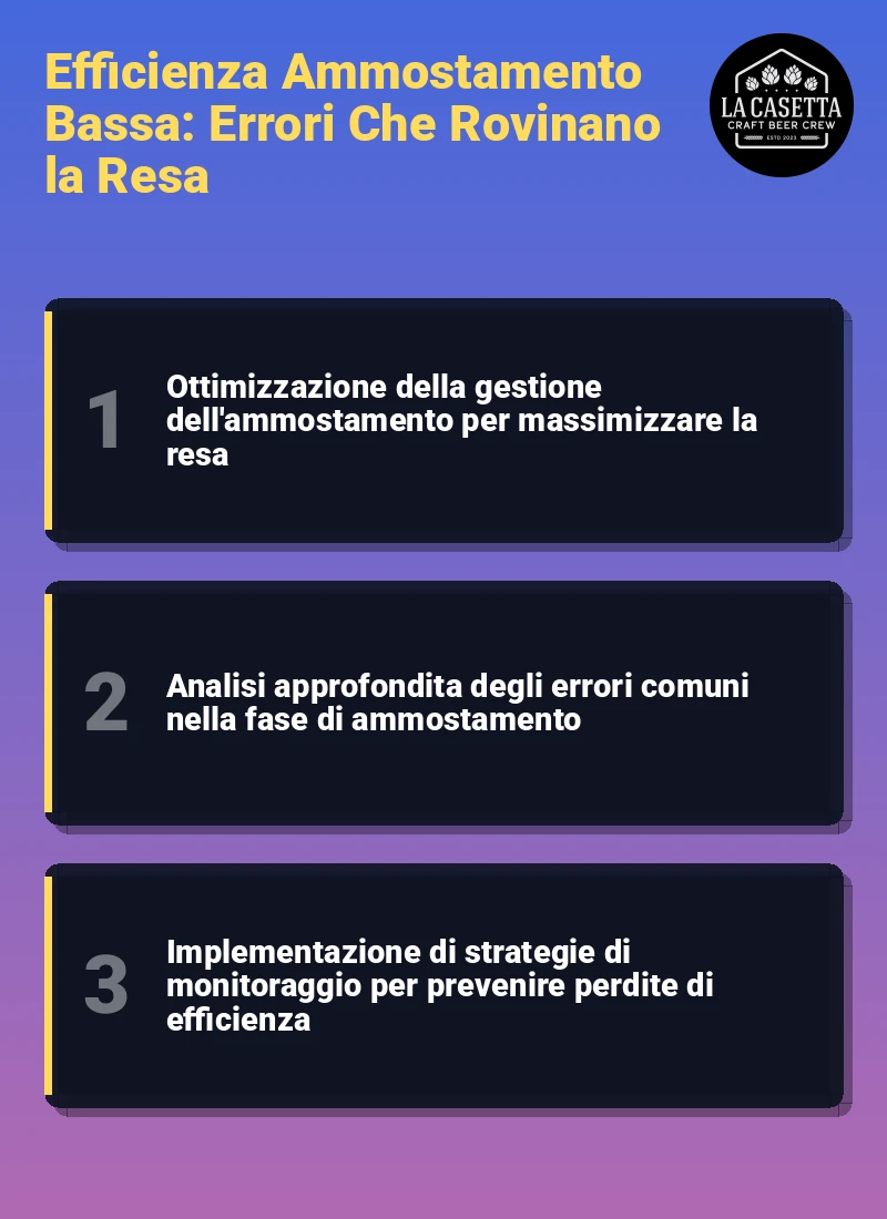 Infografica: Efficienza Ammostamento Bassa: Errori Che Rovinano la Resa