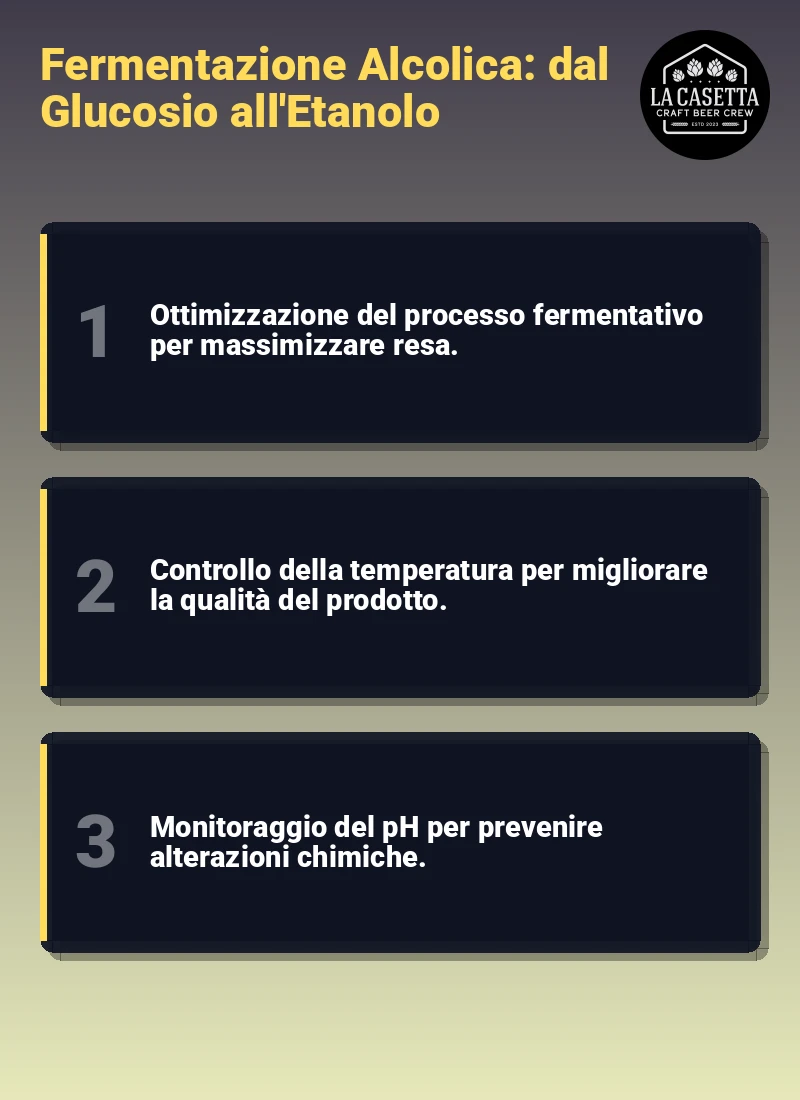 Infografica: Fermentazione Alcolica: dal Glucosio all'Etanolo