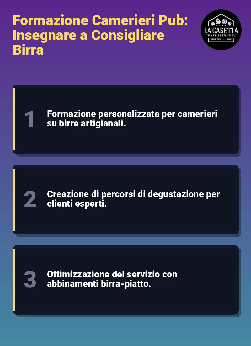 Infografica: Formazione Camerieri Pub: Insegnare a Consigliare Birra