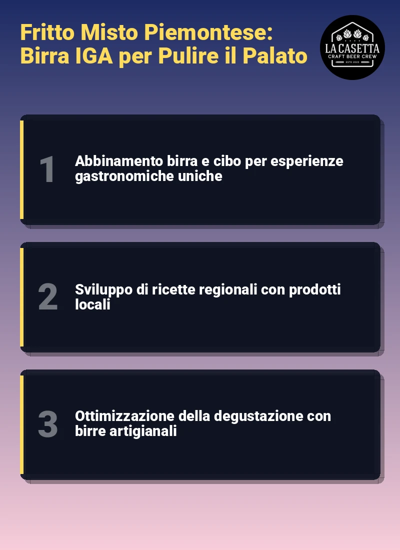 Infografica: Fritto Misto Piemontese: Birra IGA per Pulire il Palato