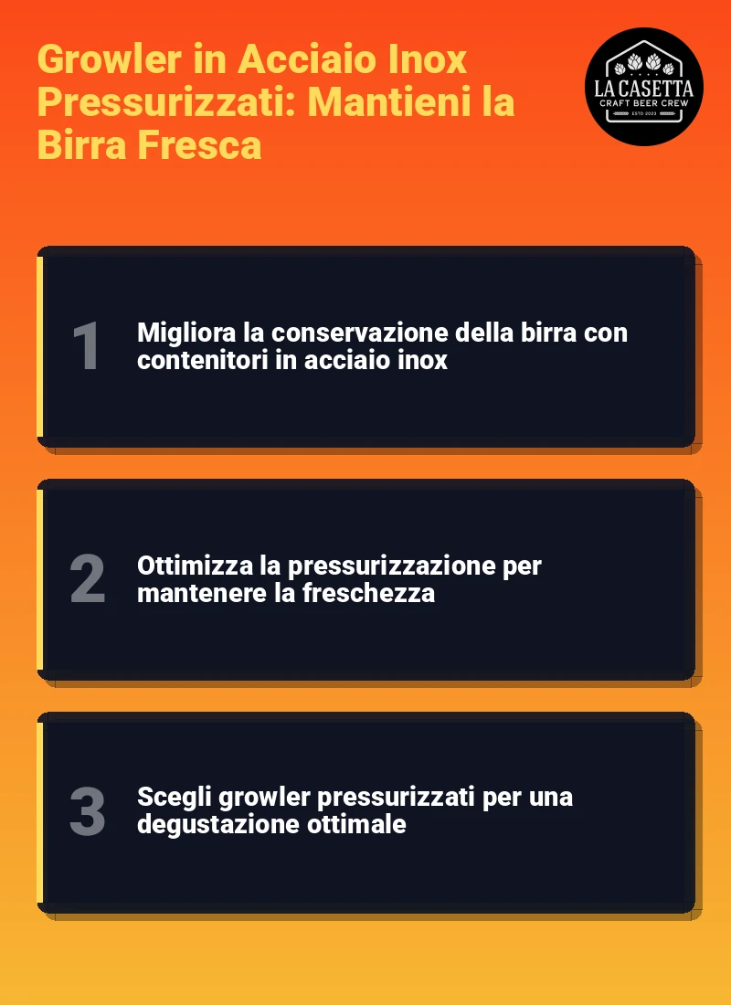Infografica: Growler in Acciaio Inox Pressurizzati: Mantieni la Birra Fresca