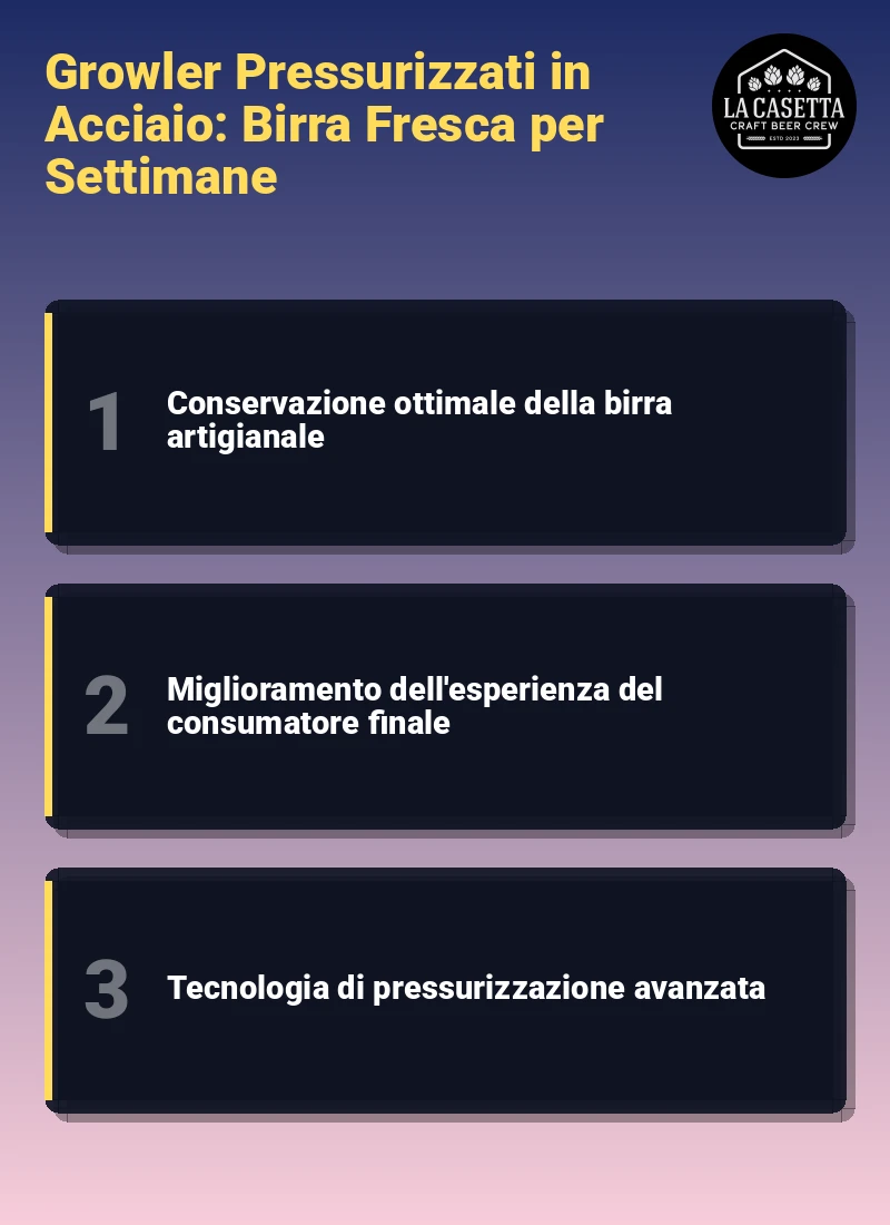 Infografica: Growler Pressurizzati in Acciaio: Birra Fresca per Settimane