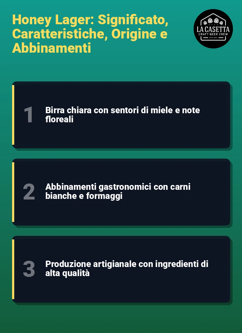 Infografica: Honey Lager: Significato, Caratteristiche, Origine e Abbinamenti