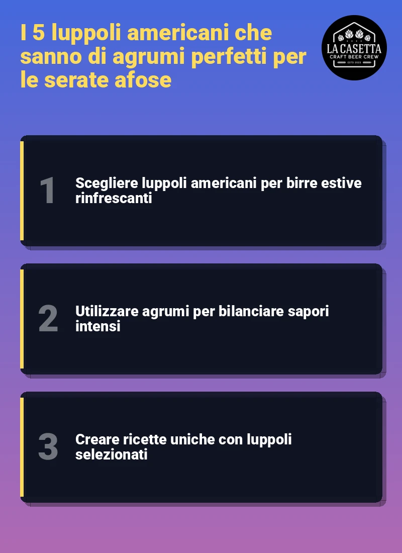 Infografica: I 5 luppoli americani che sanno di agrumi perfetti per le serate afose