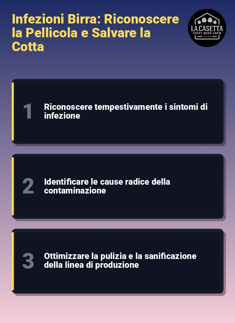 Infografica: Infezioni Birra: Riconoscere la Pellicola e Salvare la Cotta