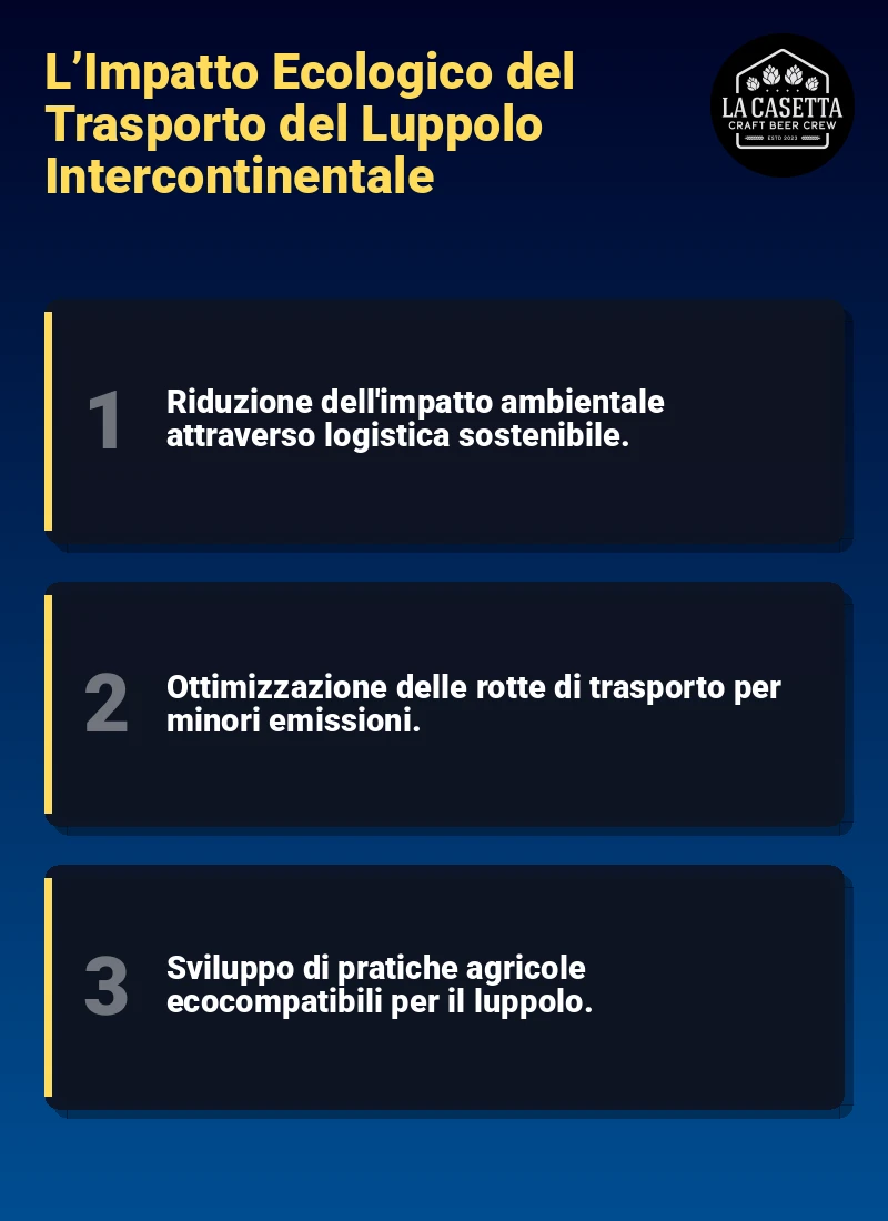 Infografica: L’Impatto Ecologico del Trasporto del Luppolo Intercontinentale