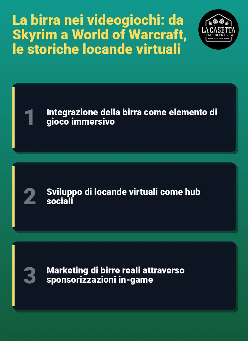 Infografica: La birra nei videogiochi: da Skyrim a World of Warcraft, le storiche locande virtuali
