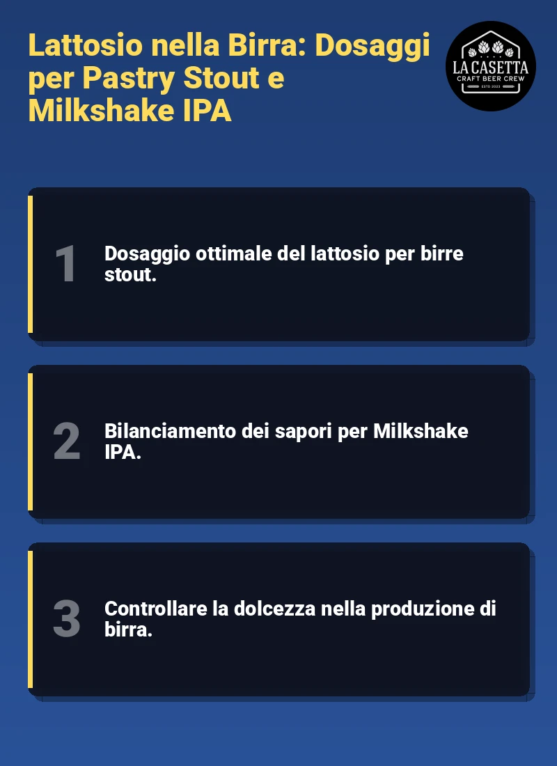 Infografica: Lattosio nella Birra: Dosaggi per Pastry Stout e Milkshake IPA