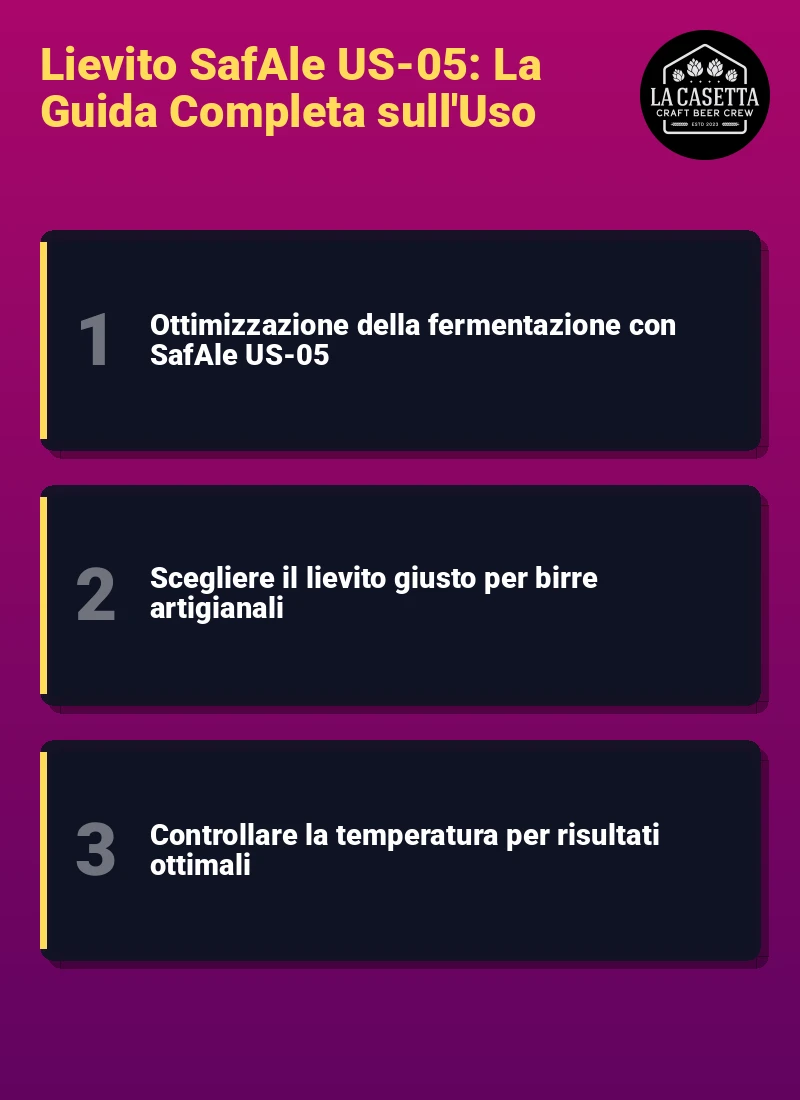 Infografica: Lievito SafAle US-05: La Guida Completa sull'Uso