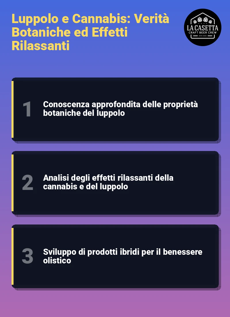 Infografica: Luppolo e Cannabis: Verità Botaniche ed Effetti Rilassanti