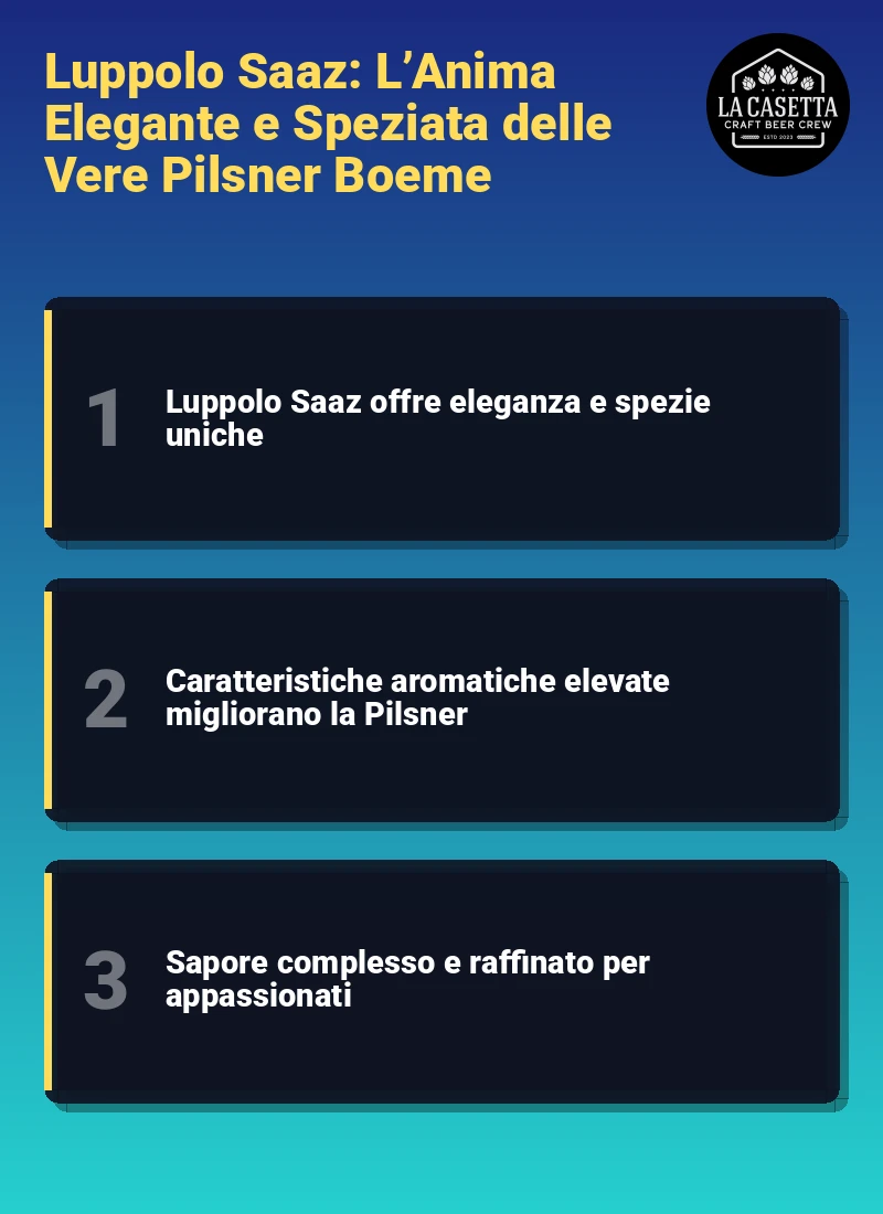 Infografica: Luppolo Saaz: L’Anima Elegante e Speziata delle Vere Pilsner Boeme