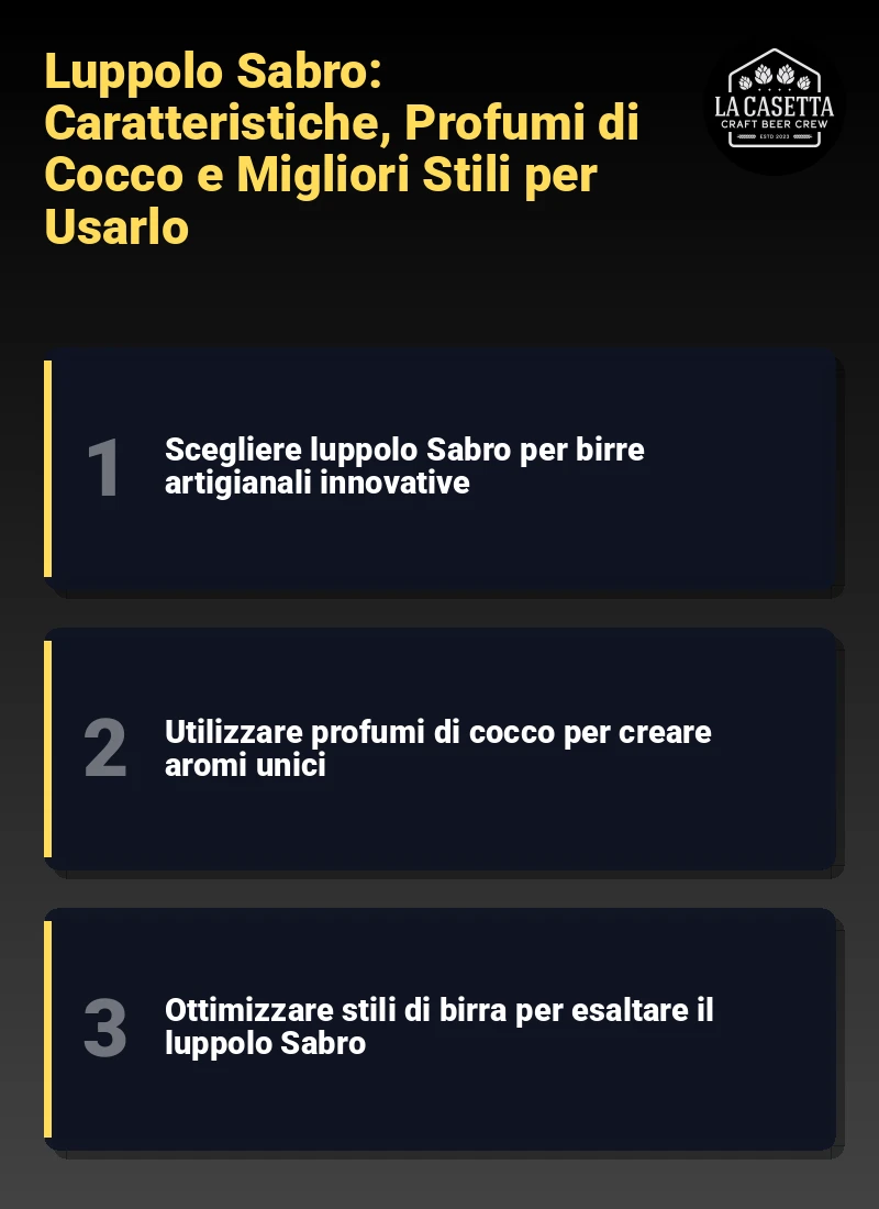 Infografica: Luppolo Sabro: Caratteristiche, Profumi di Cocco e Migliori Stili per Usarlo