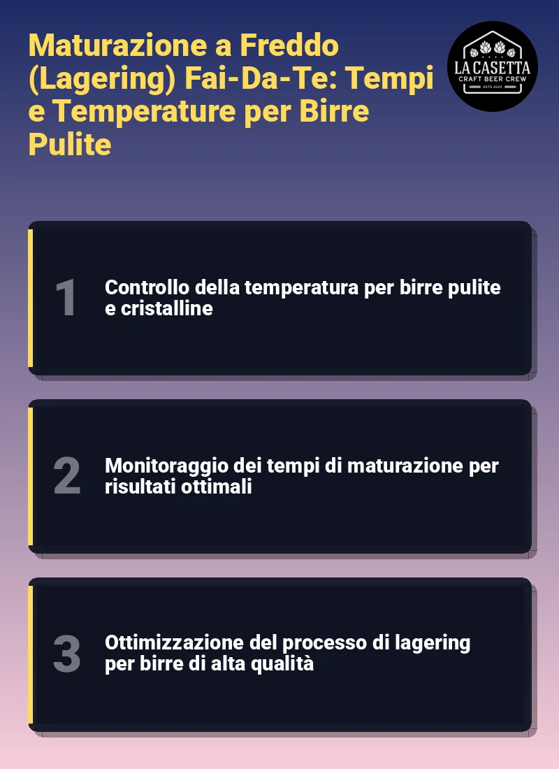 Infografica: Maturazione a Freddo (Lagering) Fai-Da-Te: Tempi e Temperature per Birre Pulite