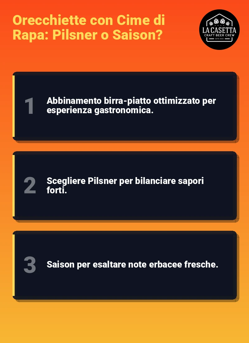 Infografica: Orecchiette con Cime di Rapa: Pilsner o Saison?