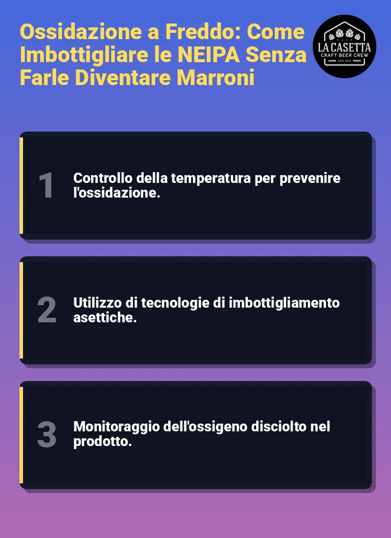 Infografica: Ossidazione a Freddo: Come Imbottigliare le NEIPA Senza Farle Diventare Marroni