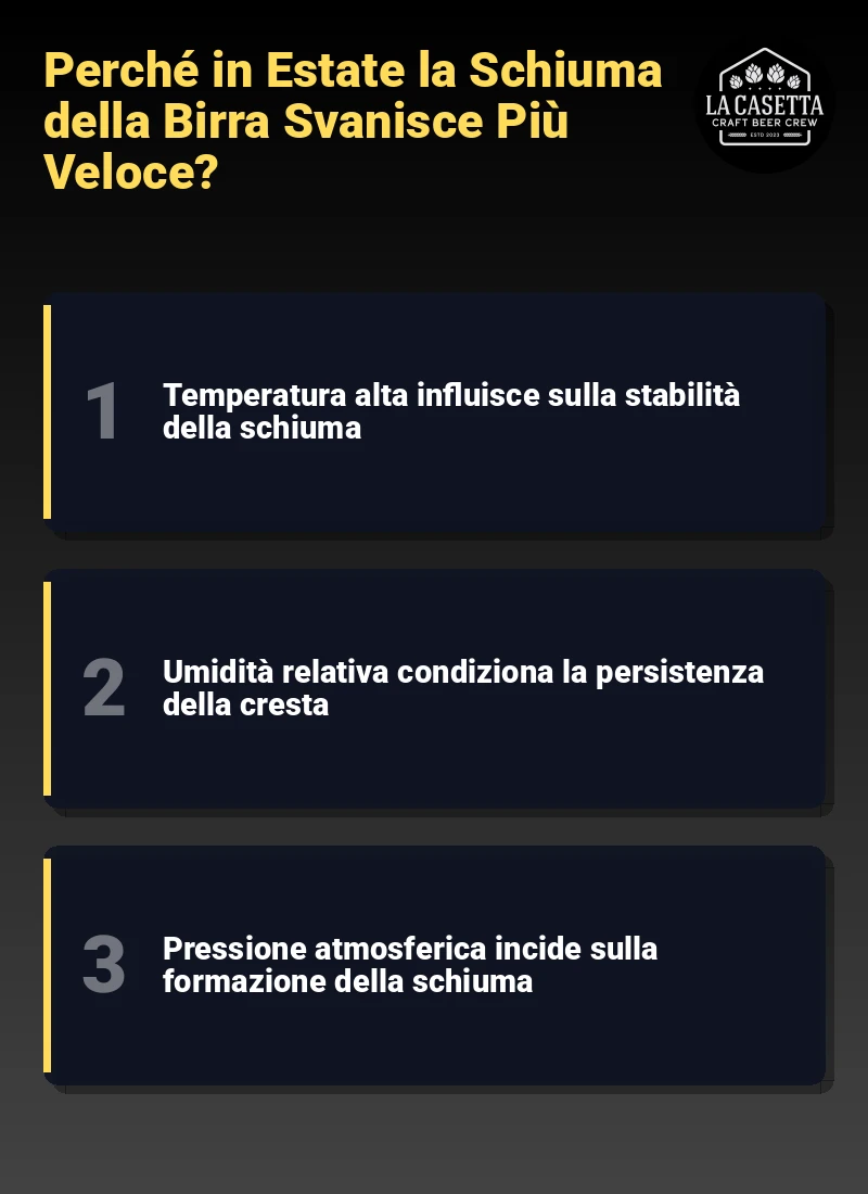 Infografica: Perché in Estate la Schiuma della Birra Svanisce Più Veloce?