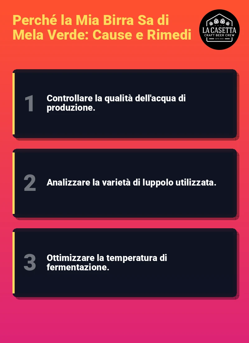Infografica: Perché la Mia Birra Sa di Mela Verde: Cause e Rimedi