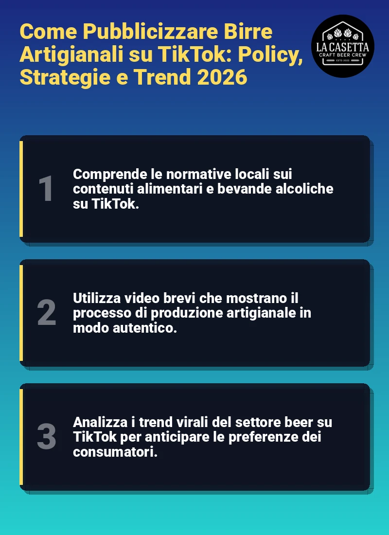Infografica: Come Pubblicizzare Birre Artigianali su TikTok: Policy, Strategie e Trend 2026
