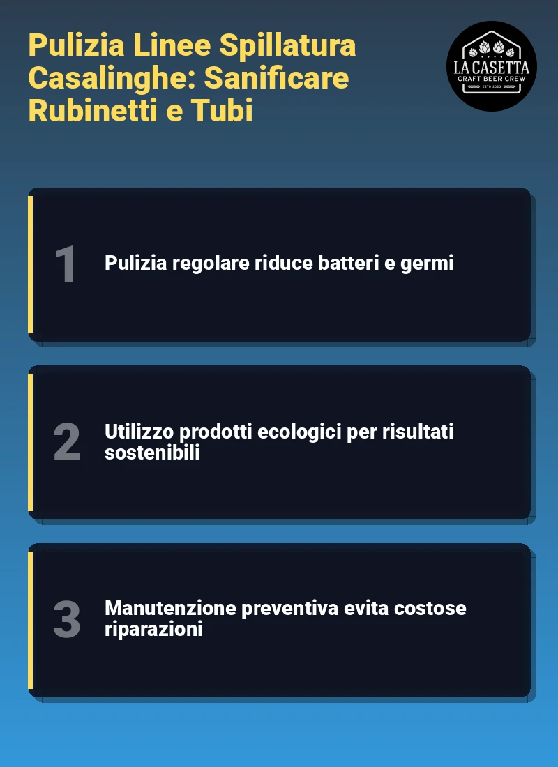 Infografica: Pulizia Linee Spillatura Casalinghe: Sanificare Rubinetti e Tubi