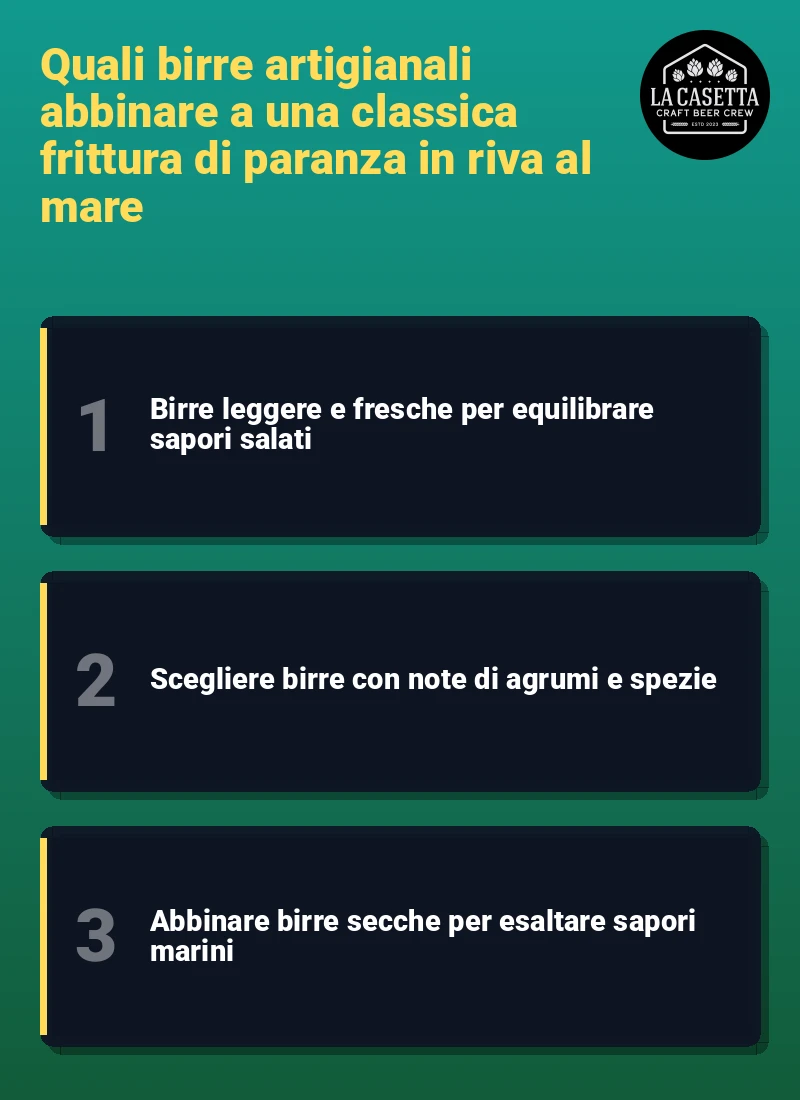 Infografica: Quali birre artigianali abbinare a una classica frittura di paranza in riva al mare